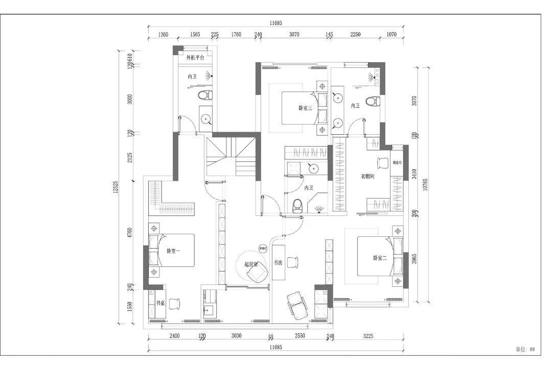 平面圖-常州別墅中式裝修